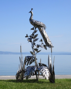 XXL Pfau Garten Skulptur